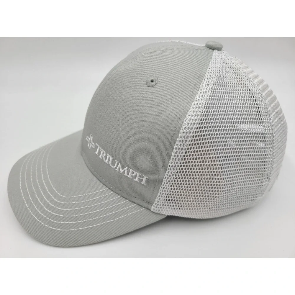 Triumph Brand Ahead Headgear Mesh Trucker Snapback Hat Cap Men Women Gray White‎